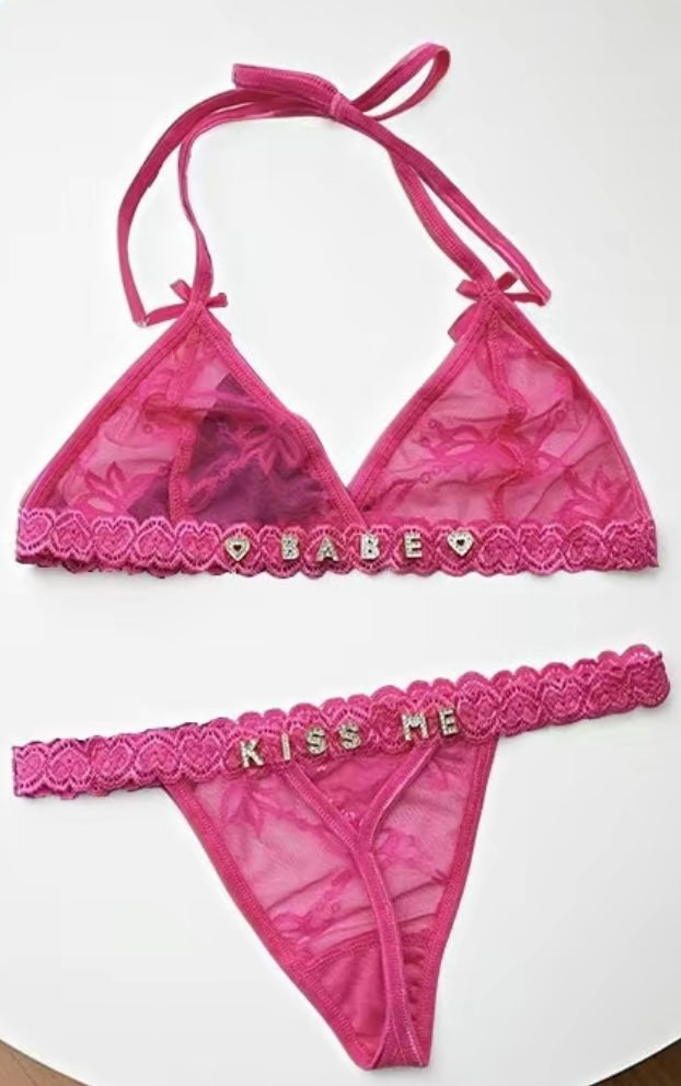 Heart Personalized Lingerie Set
